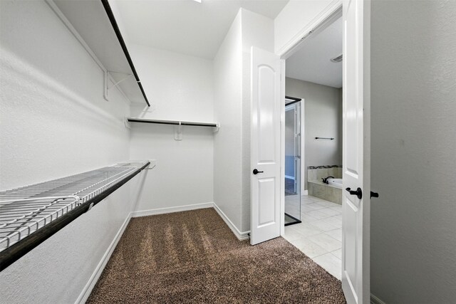 4914 Fairford Dr, Sugar Land, TX 77479 - walk in closet featuring carpet flooring and tile patterned flooring