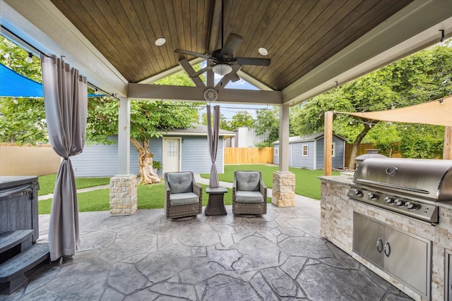 2050 Marnel Rd, Houston, TX 77055 - view of patio / terrace featuring a ceiling fan and a hot tub