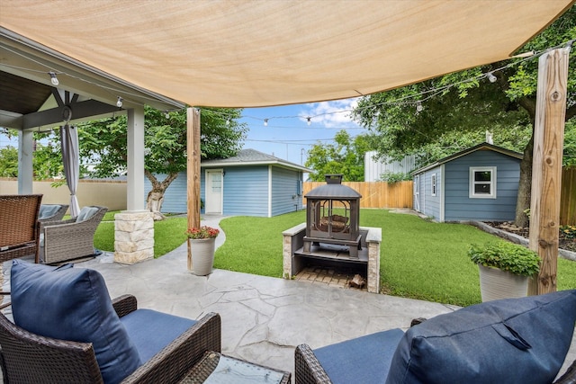 2050 Marnel Rd, Houston, TX 77055 - view of patio / terrace featuring a gazebo and an outdoor structure