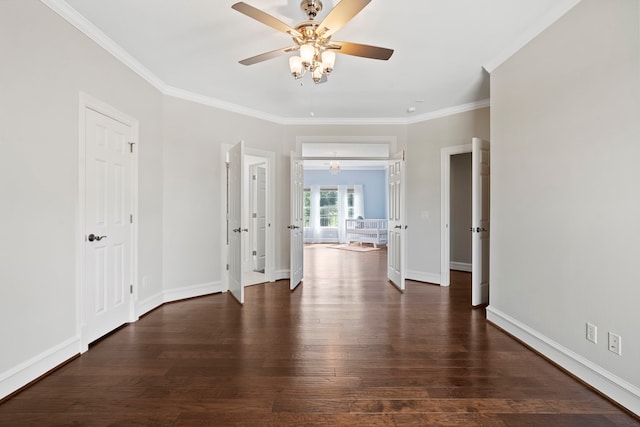 26 Commanders Pt, Missouri City, TX 77459 - unfurnished room with ceiling fan, wood finished floors, crown molding, and baseboards
