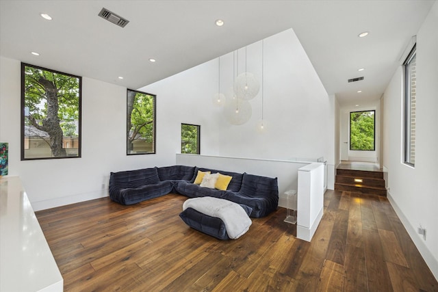 2110 Tangley St, Houston, TX 77005 - living area with hardwood / wood-style floors and recessed lighting