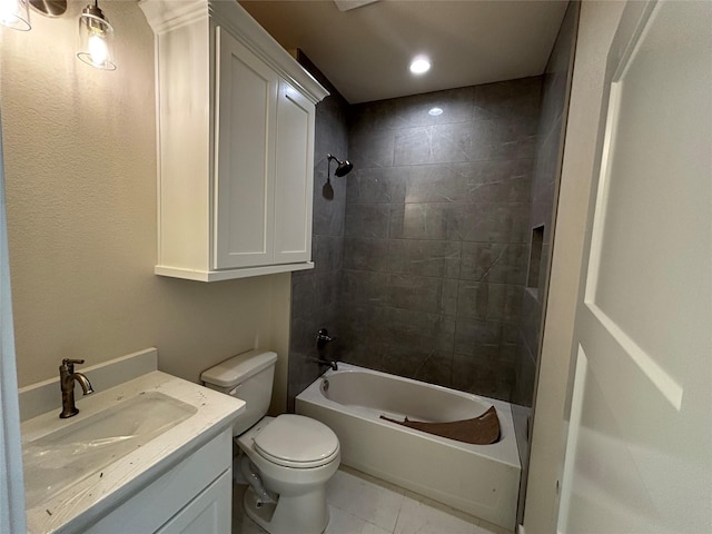 2804 Spector Dr, Bryan, TX 77808 - full bath with shower / bath combination, vanity, toilet, and recessed lighting