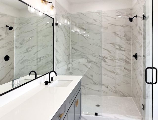 3109 Orange St, Houston, TX 77020 - full bath featuring vanity and a marble finish shower