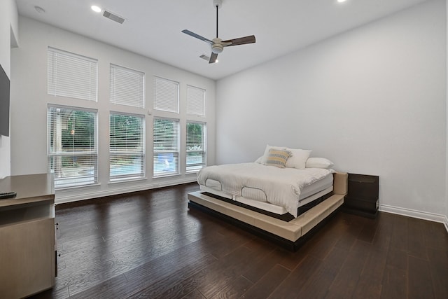 4003 N Creekmont Dr, Fresno, TX 77545 - bedroom featuring wood finished floors, ceiling fan, baseboards, and recessed lighting