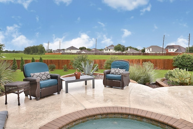 4003 N Creekmont Dr, Fresno, TX 77545 - view of swimming pool with a patio, a fenced backyard, and a residential view