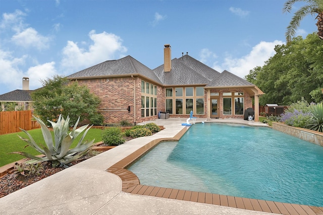 4003 N Creekmont Dr, Fresno, TX 77545 - view of swimming pool with a patio area and grilling area