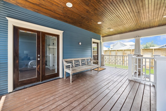 446 Arlington St, Houston, TX 77007 - wooden deck with french doors