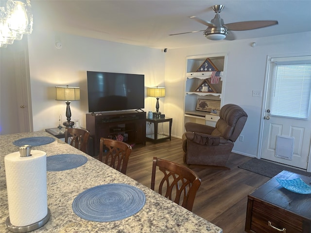 12107 English Brook Cir, Humble, TX 77346 - living room with ceiling fan and wood finished floors