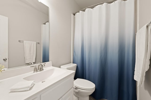 3638 Long Flower Ct, Fulshear, TX 77441 - bathroom featuring vanity, toilet, and a shower with shower curtain