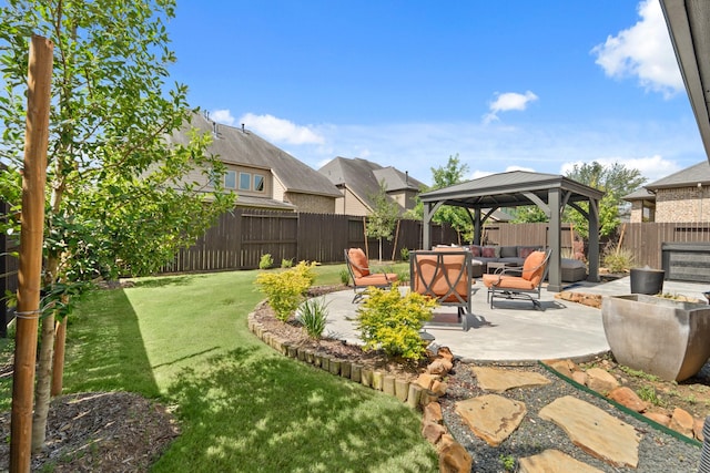 3638 Long Flower Ct, Fulshear, TX 77441 - view of yard featuring an outdoor hangout area, a gazebo, and a patio area