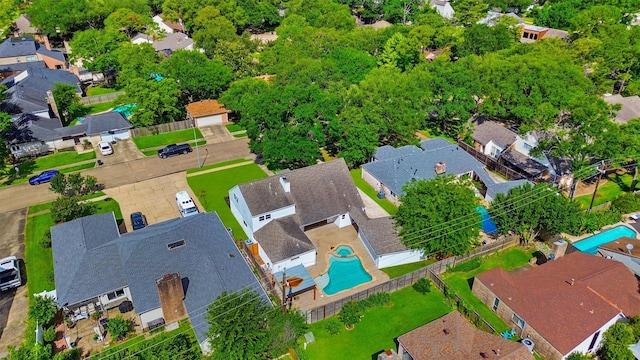 1323 Warwickshire Dr, Houston, TX 77077 - aerial view of residential area featuring a pool