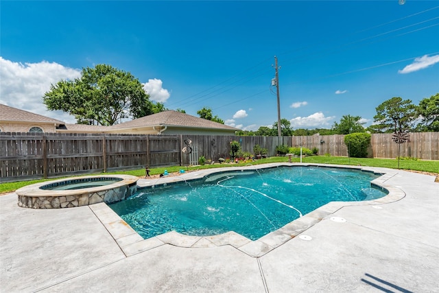 811 Hackberry Ln, Friendswood, TX 77546 - view of pool with a pool with connected hot tub and a patio area
