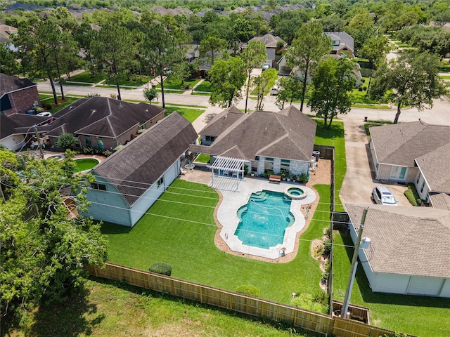 811 Hackberry Ln, Friendswood, TX 77546 - aerial view of residential area featuring a pool
