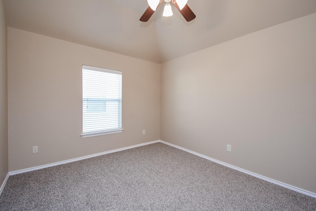 2803 Lakecrest Way Dr, Katy, TX 77493 - carpeted empty room featuring lofted ceiling, ceiling fan, and baseboards