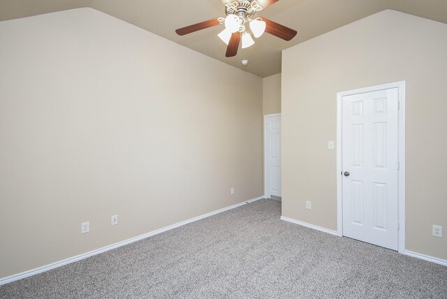 2803 Lakecrest Way Dr, Katy, TX 77493 - unfurnished bedroom with lofted ceiling, carpet floors, baseboards, and a ceiling fan