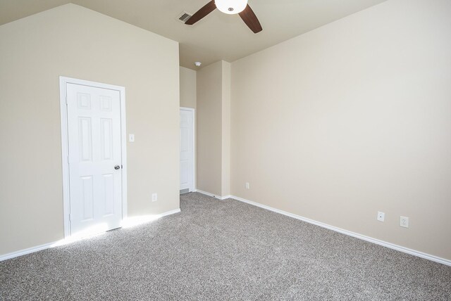 2803 Lakecrest Way Dr, Katy, TX 77493 - spare room featuring carpet floors, ceiling fan, baseboards, and vaulted ceiling
