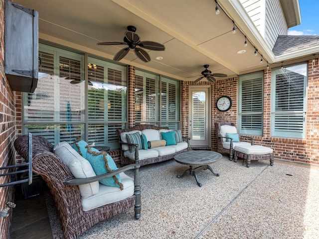 12118 Pinelands Park Ln, Humble, TX 77346 - view of patio / terrace featuring a ceiling fan