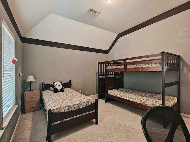 2631 Misty Grove Dr, Manvel, TX 77578 - bedroom with lofted ceiling, carpet floors, and multiple windows