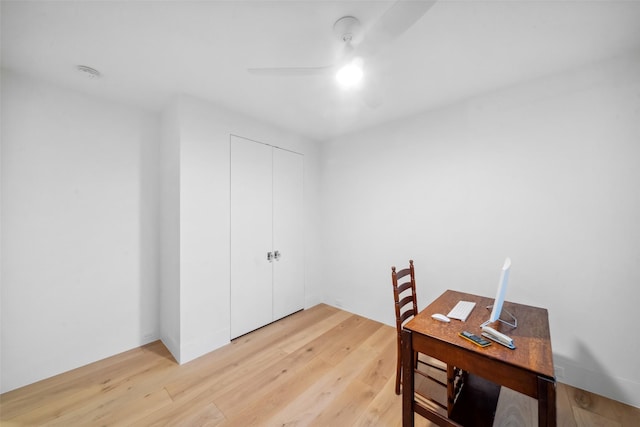 3111 Eastman St, Houston, TX 77022 - office featuring light wood-type flooring and ceiling fan