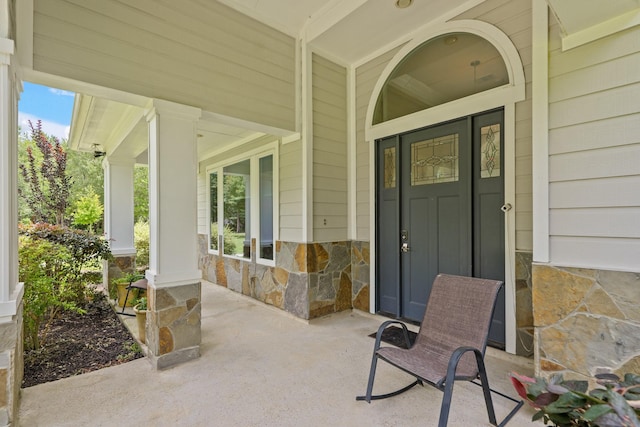 17772 W Terrace Oaks, Waller, TX 77484 - property entrance featuring stone siding and covered porch