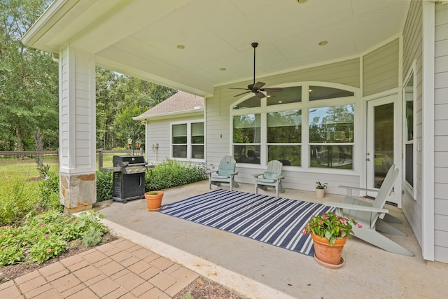 17772 W Terrace Oaks, Waller, TX 77484 - view of patio / terrace featuring grilling area and ceiling fan