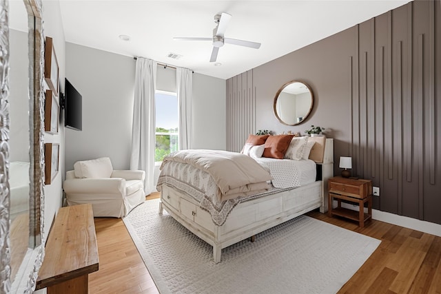 20107 Continental Dr Unit A, Lago Vista, TX 78645 - bedroom featuring light wood-type flooring and ceiling fan