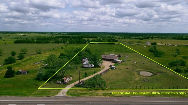 7523 State Highway 21 W, Caldwell, TX 77836 - view of rural area featuring property parcel outlined and a pastoral area