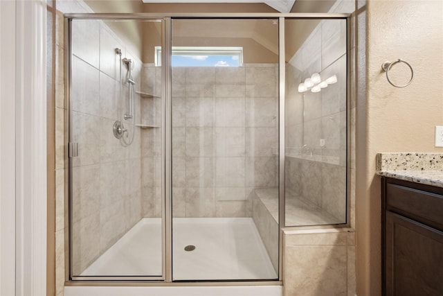 18934 Sorrento Point Dr, New Caney, TX 77357 - bathroom with vanity and a stall shower