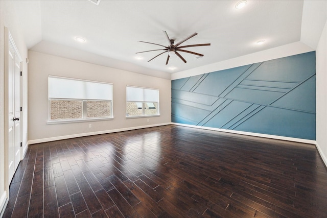 10306 Grape Creek Grove Ln, Cypress, TX 77433 - spare room with a ceiling fan, wood finished floors, baseboards, and recessed lighting