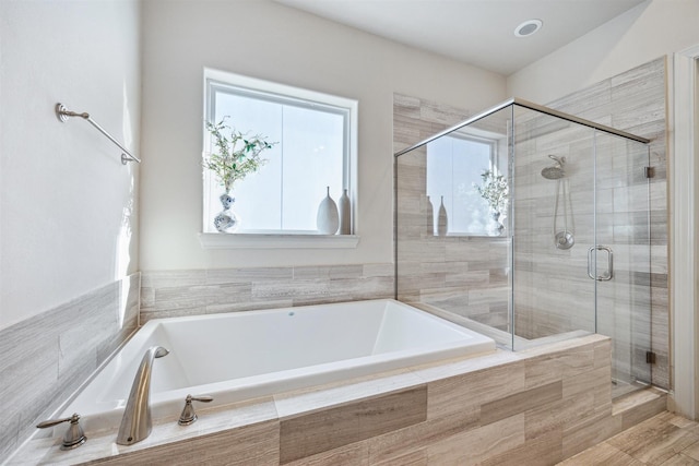 2713 Cohn Gdn, Houston, TX 77007 - full bathroom with a garden tub and a shower stall