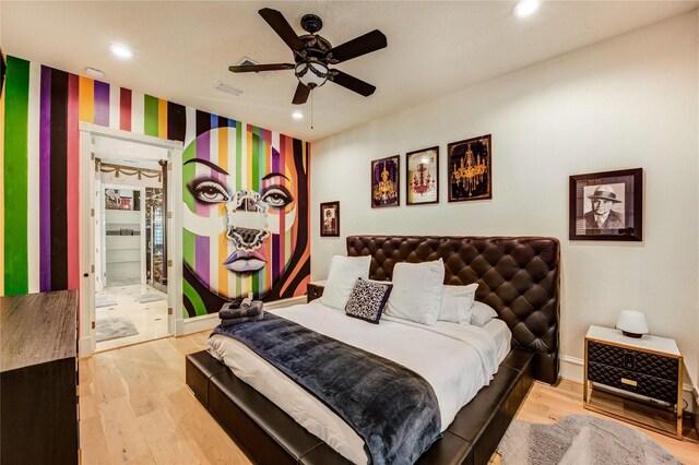 5302 Val Verde St, Houston, TX 77056 - bedroom featuring recessed lighting, light wood finished floors, and baseboards