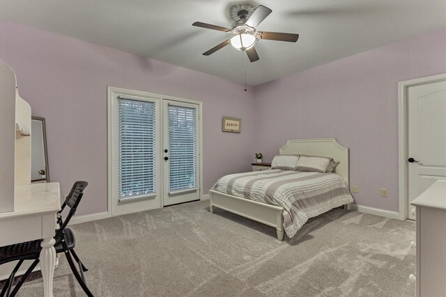 21603 Fairhaven Creek Dr, Cypress, TX 77433 - bedroom with access to outside, carpet, french doors, and baseboards