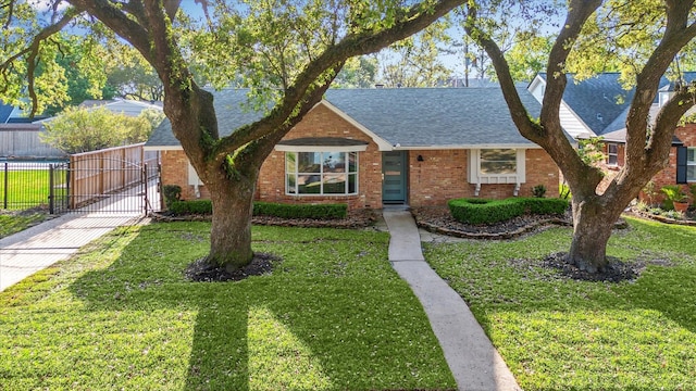 4411 Colchester St, Houston, TX 77018 - view of front of property with a gate, roof with shingles, and brick siding