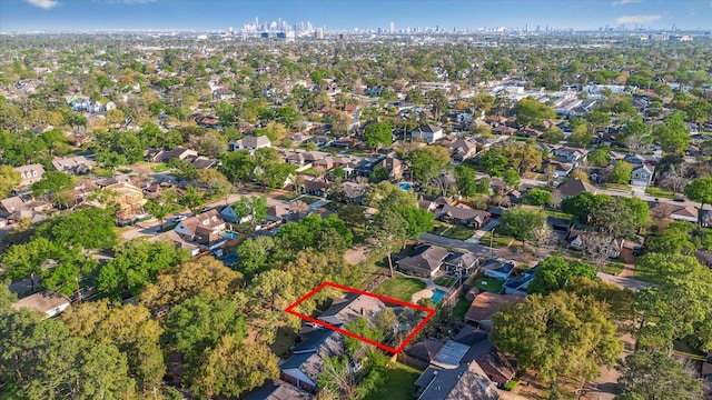 4411 Colchester St, Houston, TX 77018 - view of property location featuring property parcel outlined and nearby urban area