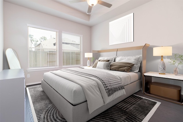 7334 Lake Arrowhead Ln, Porter, TX 77365 - bedroom featuring wood finished floors and a ceiling fan