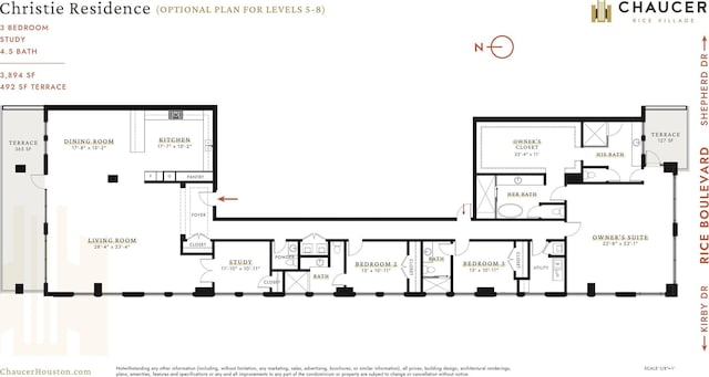 2360 Rice Blvd Unit 803, Houston, TX 77005 - property floor plan