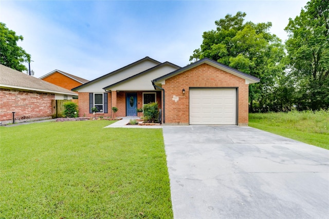 2525 29th Ave N, Texas City, TX 77590 - ranch-style home with brick siding, an attached garage, driveway, and covered porch