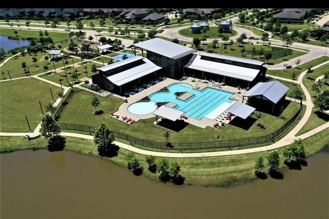 1007 Parsnip Acres Ct, Richmond, TX 77406 - drone / aerial view of a pool and a nearby body of water