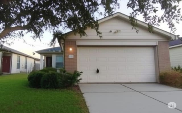 2518 Skyview Cove Ct, Houston, TX 77047 - ranch-style home with driveway, an attached garage, and brick siding