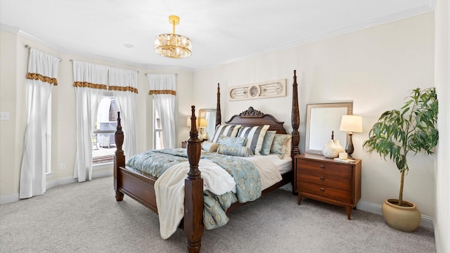 4511 Wickby St, Fulshear, TX 77441 - carpeted bedroom with a chandelier and crown molding