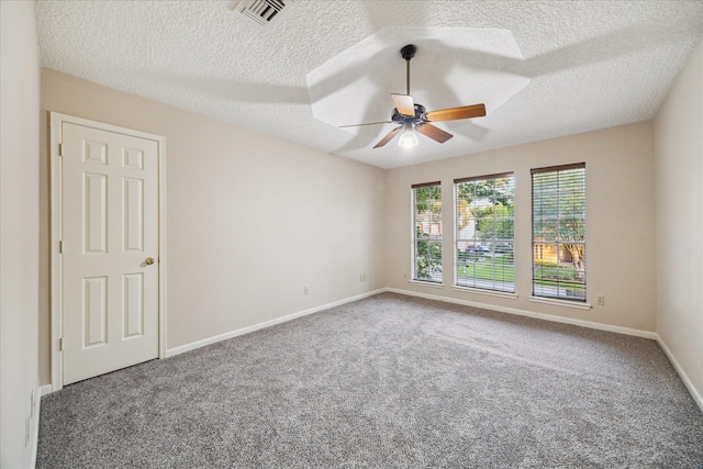 5718 Glenmere Ln, Spring, TX 77379 - unfurnished room featuring a ceiling fan, a textured ceiling, carpet, and baseboards