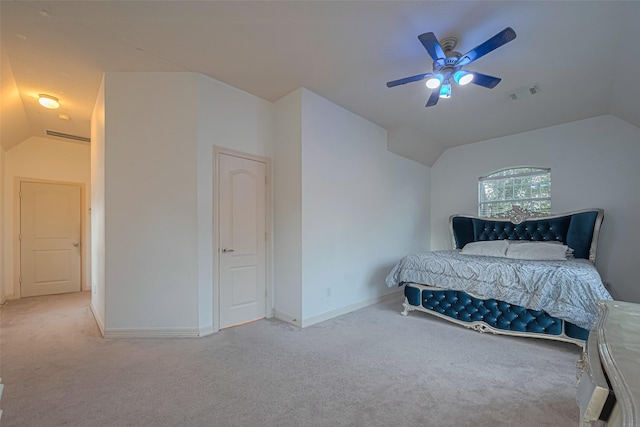 7207 Alder Springs Ct, Katy, TX 77494 - carpeted bedroom featuring lofted ceiling, baseboards, and a ceiling fan