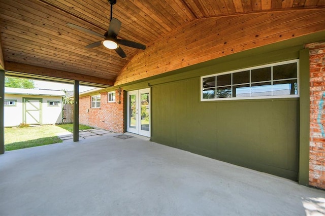1409 N Park Ridge Dr, Deer Park, TX 77536 - view of patio with french doors and a ceiling fan