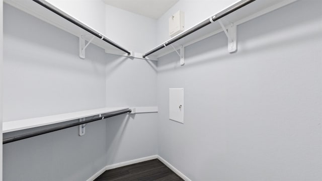 18010 Wagstaff Way, Richmond, TX 77407 - walk in closet featuring dark wood-style floors