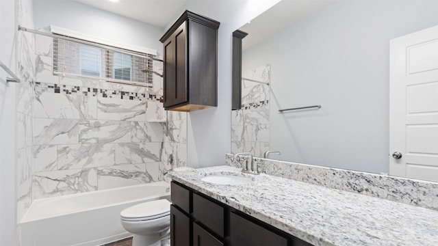 18010 Wagstaff Way, Richmond, TX 77407 - full bath featuring toilet, vanity, and bathtub / shower combination