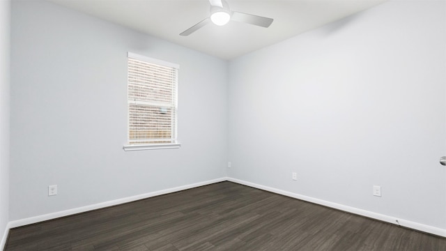18010 Wagstaff Way, Richmond, TX 77407 - empty room featuring dark wood finished floors, baseboards, and ceiling fan