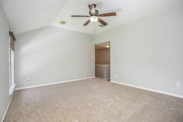 311 Vantage Pointe Cir, League City, TX 77573 - carpeted spare room featuring ceiling fan, lofted ceiling, and baseboards