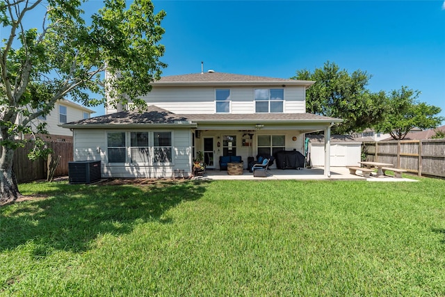 3803 Shiloh Park Ct, Friendswood, TX 77546 - back of property with a patio and central air condition unit