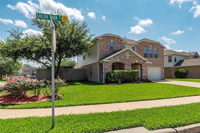 3803 Shiloh Park Ct, Friendswood, TX 77546 - traditional-style house with driveway, an attached garage, and brick siding