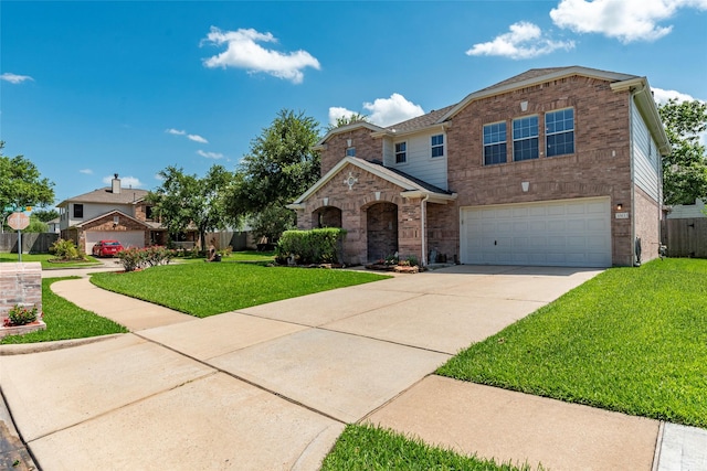 3803 Shiloh Park Ct, Friendswood, TX 77546 - traditional-style home featuring brick siding, concrete driveway, and an attached garage